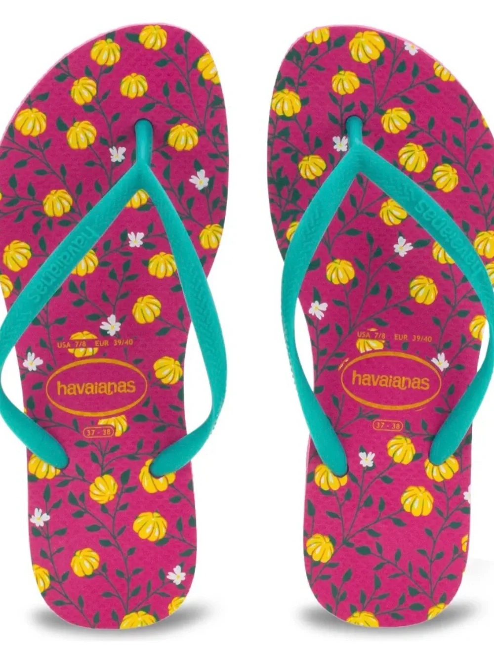 Havaianas Slim Summer Bliss Flip Flop Women's Size USA 11/12 EUR 43/44 NWOB